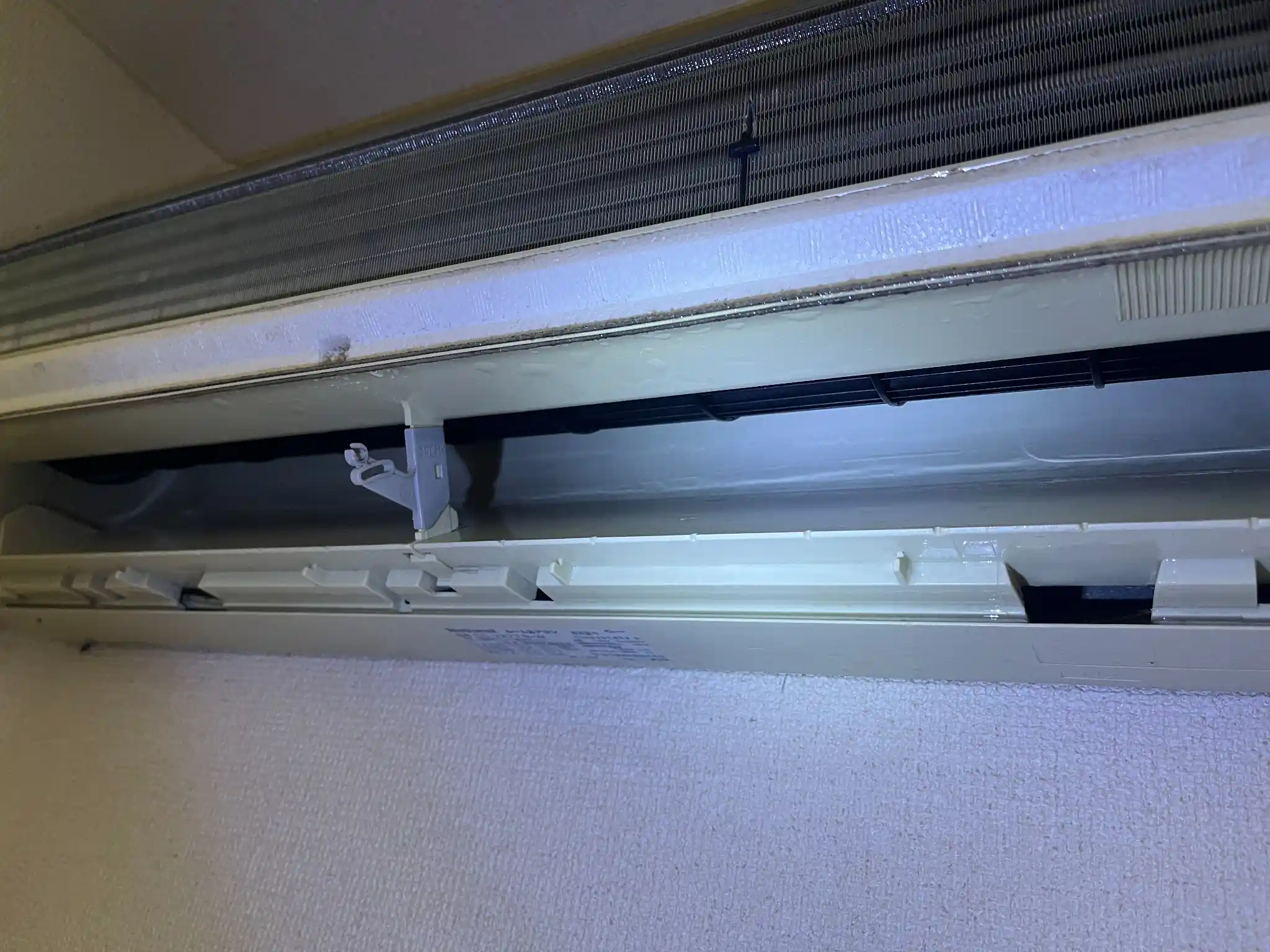 パナソニック 通常壁掛けエアコン CS-288CF-W 作業後 熱交換器・ファンの様子