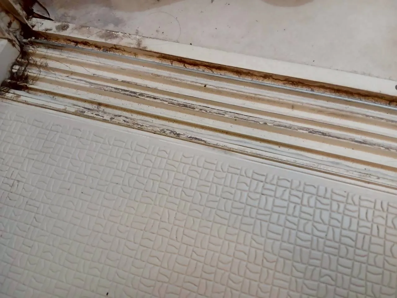 浴室クリーニング 作業前 入口サッシ 浴室クリーニング 作業前 入口サッシ